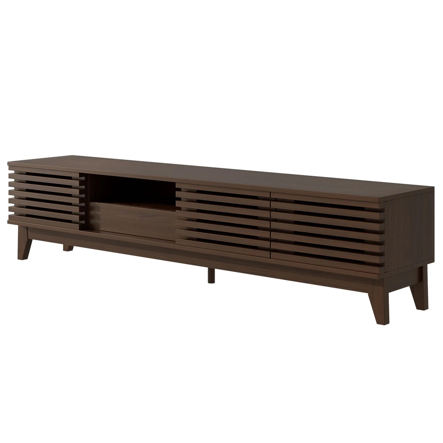 okwish TV Schrank mit Schubladen Türen Stauraum Wohnzimmer 170×35×40cm Braun