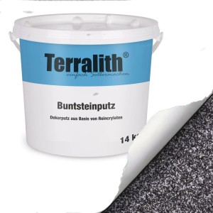 Terralith Buntsteinputz Mosaikputz 1mm 14 kg BSP1003 Weiss Schwarz
