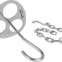Dreibein-Ring aus Edelstahl mit Kette zum Aufhängen von Grillutensilien.
