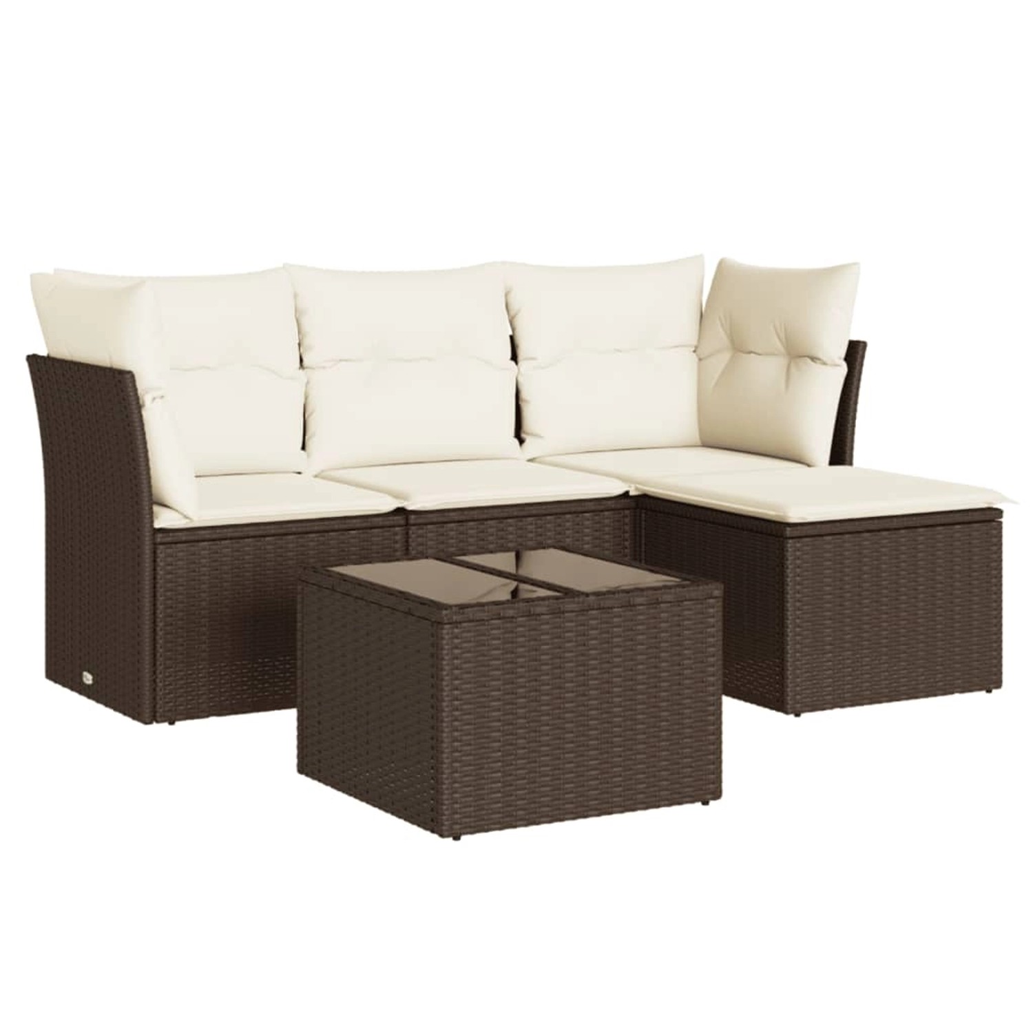 vidaXL 5-Tlg Garten-Sofagarnitur mit Kissen Braun Poly Rattan 3249392 günstig online kaufen