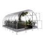 Klasika Gewächshaus 12m² mit Polycarbonat, Rohrrahmen, offene Türen. Ideal für den Gartenbau.