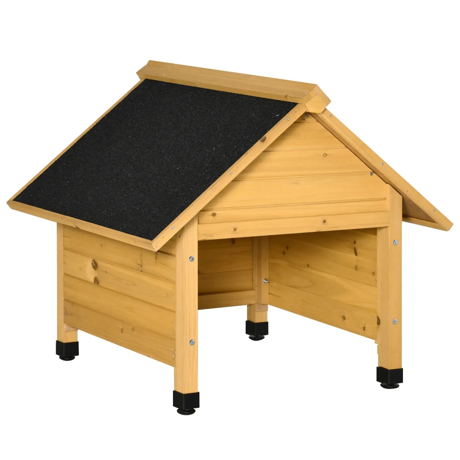 Outsunny Mährobotergarage Tannenholz Gelb 75L x 76B x 70H cm