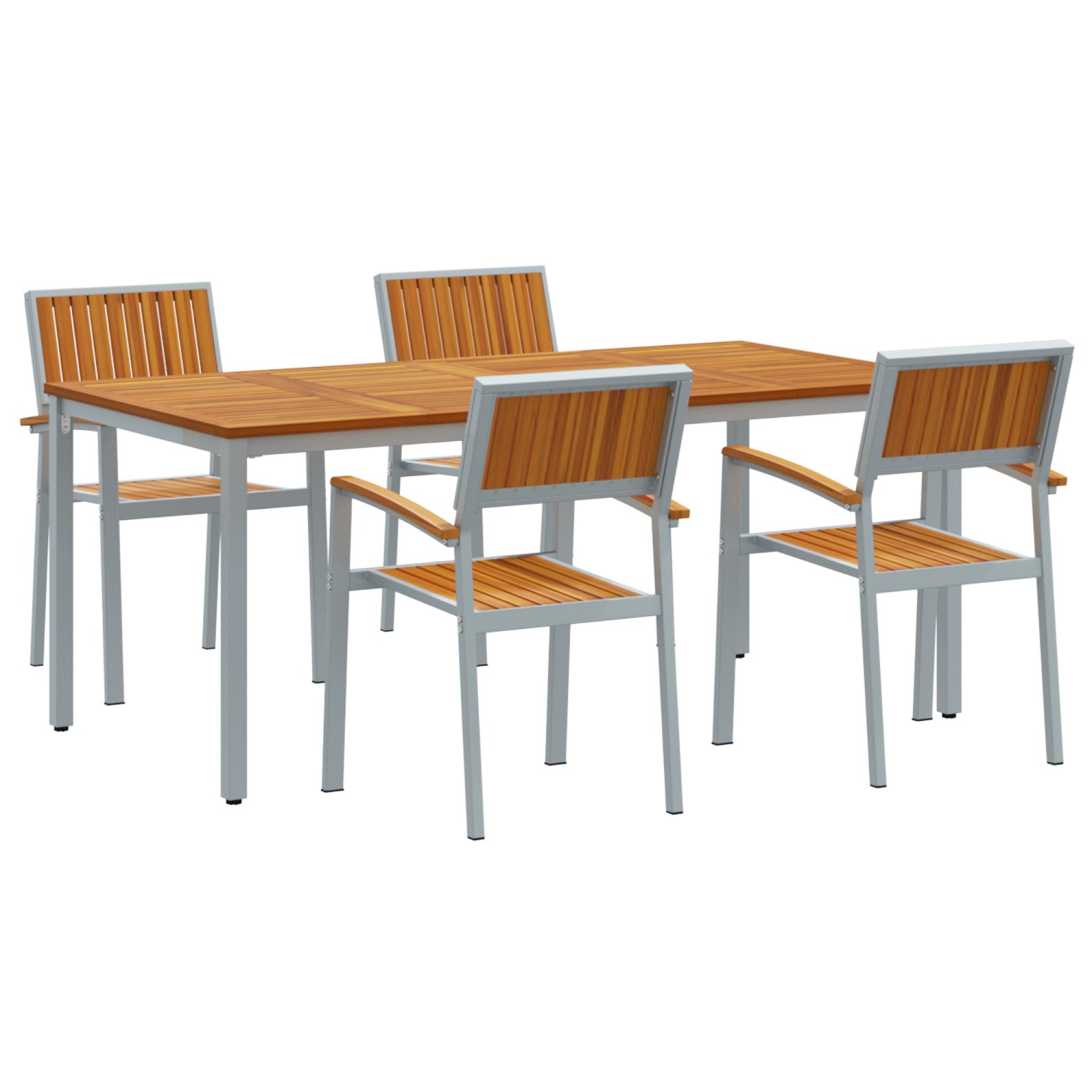 vidaXL 5-Teiliges Gartentischset aus Solidem Akazienholz und Metall 3284425 günstig online kaufen
