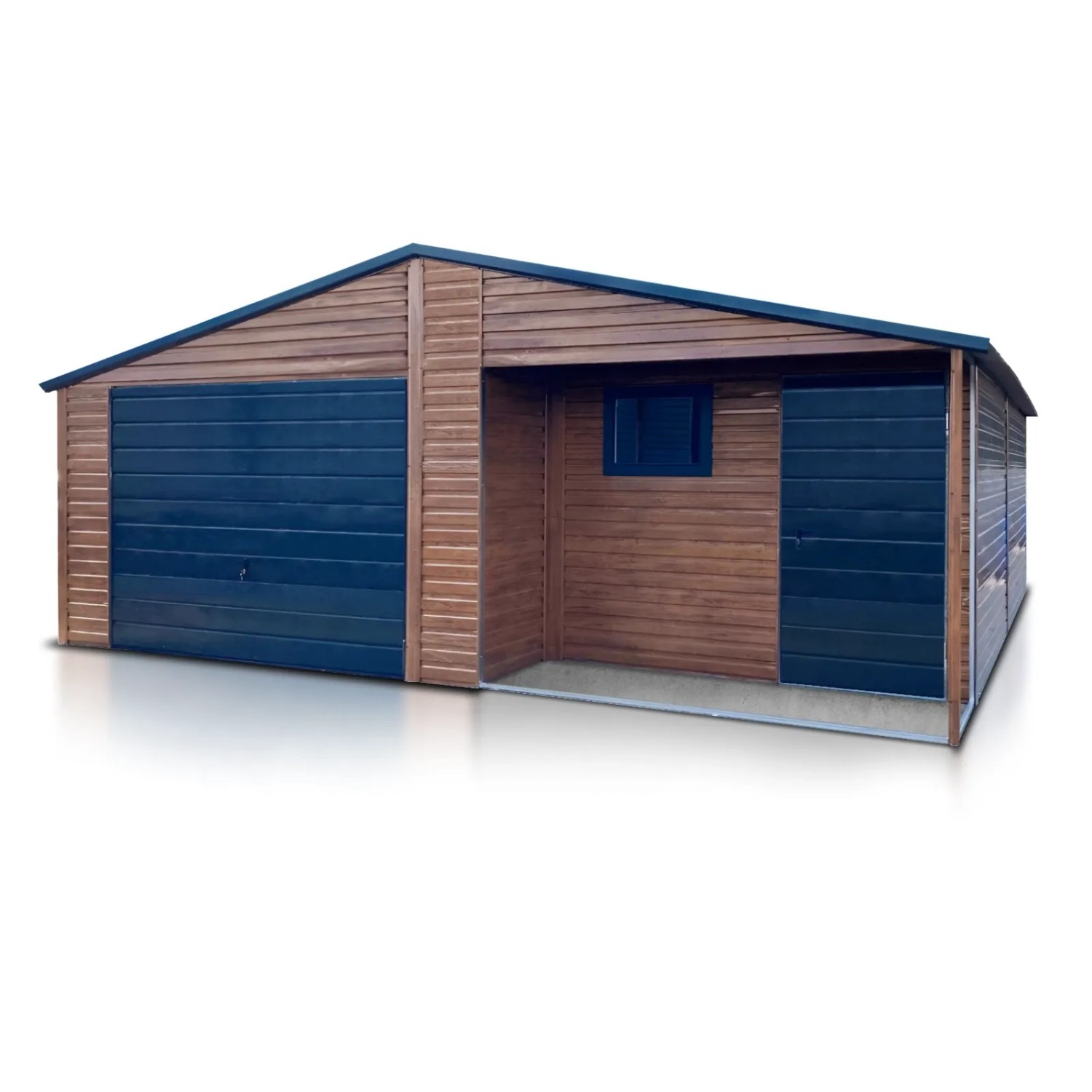 Liderstal Einzelgarage Standard aus Blech 700 x 800 cm Holzoptik Schwingtor