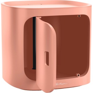 Lechuza Pila Color Storage in Korallrot, 35x35x33 cm, Zubehör für Pflanztöpfe mit Aufbewahrungselement.