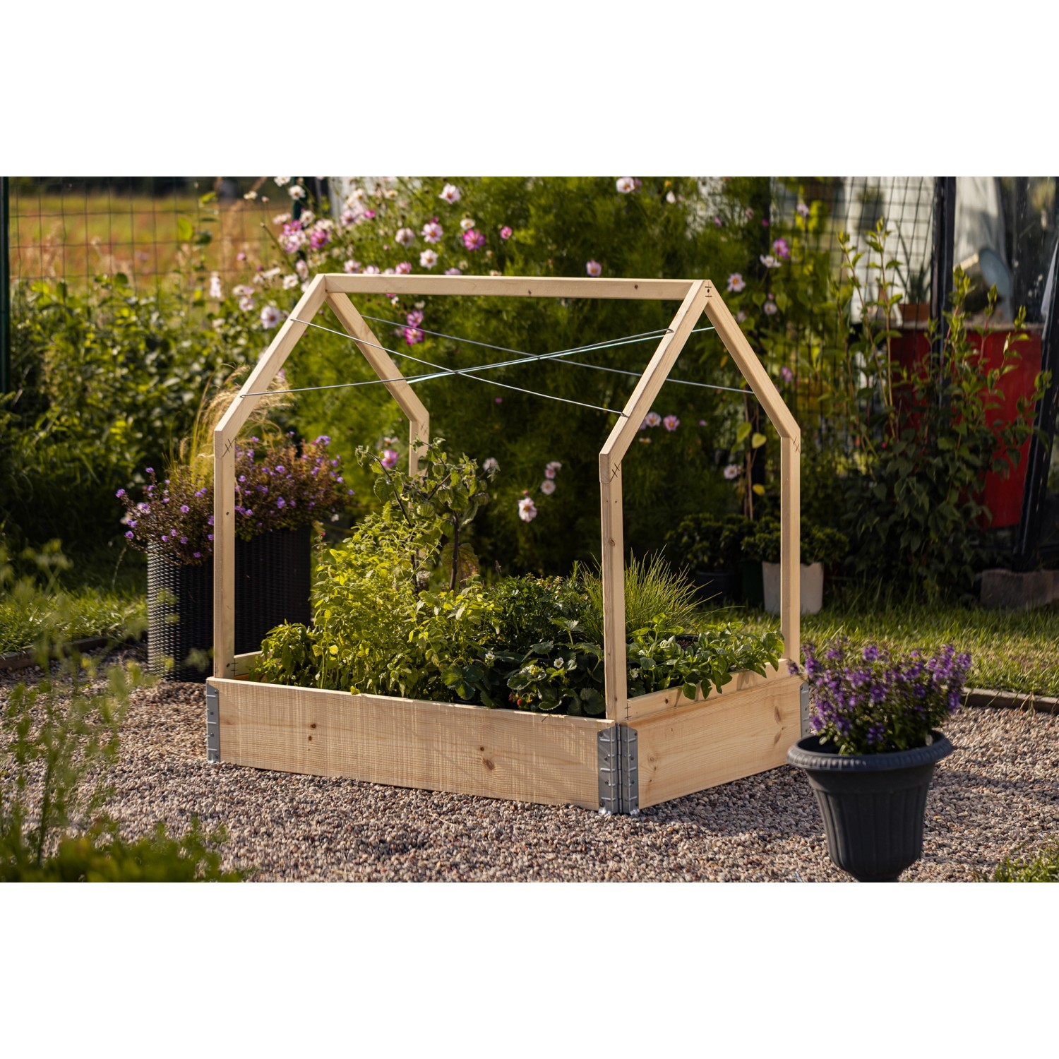 Upyard 3-in-1 Pflanzenschutz mit Holzrahmen 115 cm x 75 cm_5