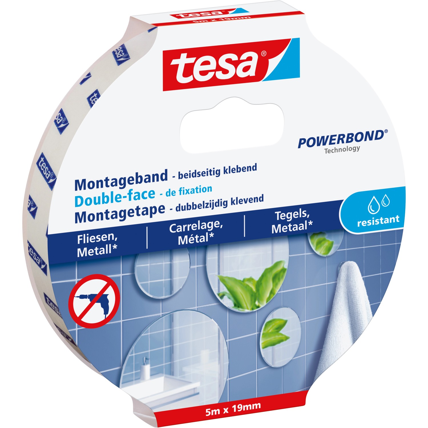Tesa Montageband für Fliesen und Metall 5 m