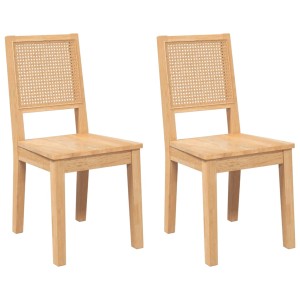 vidaXL Esszimmerstühle 2 Stk Massivholz Gummibaum 4102479