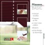 Weinrotes Deco-Raum Plissee Basic 85x210cm Klemmfix, blickdicht. Zeigt Stoff, Verstellung und Klemmträger.