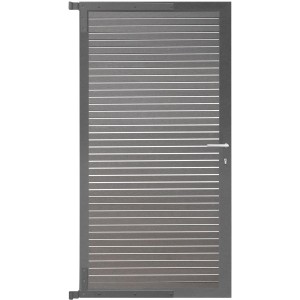 GartenLand Steckzauntor Air Gap, 90x175 cm, WPC schiefergrau, Aluminium anthrazit.