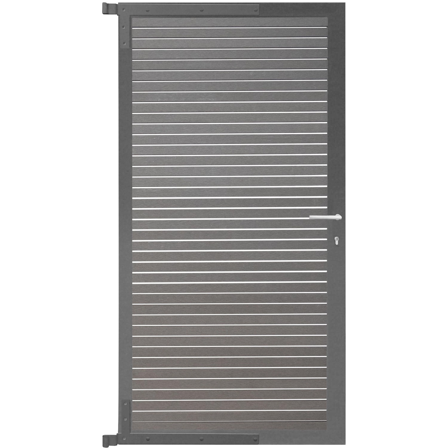 GartenLand Steckzauntor Air Gap ca. 90 x 175 cm WPC Schiefergrau Aluminium günstig online kaufen