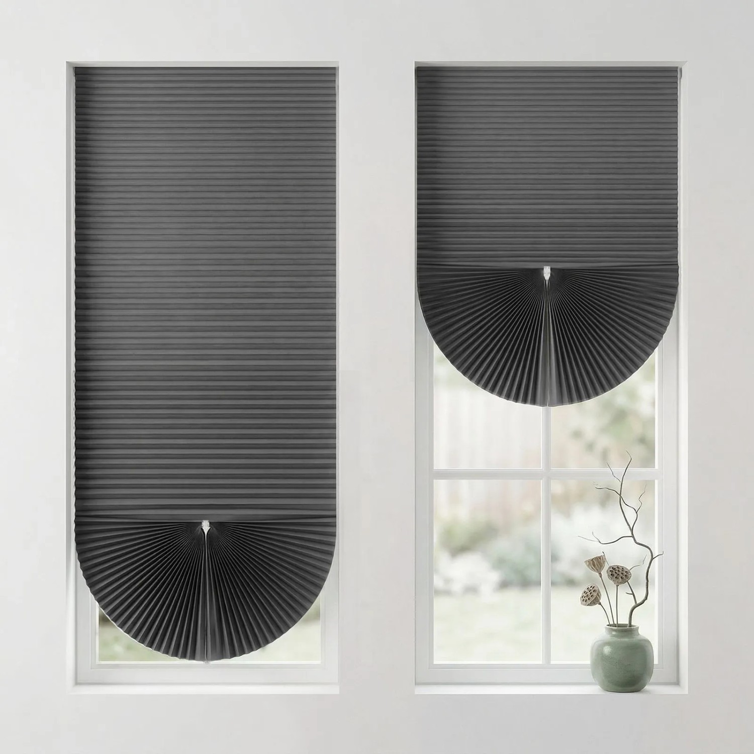 Sekey Klebefix Plissee 2er Set ohne Bohren Grau 50x130cm