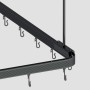 Flexible, schwarze Euroshowers Duschvorhangstange (300 cm) mit Haken und Deckenhalterung.