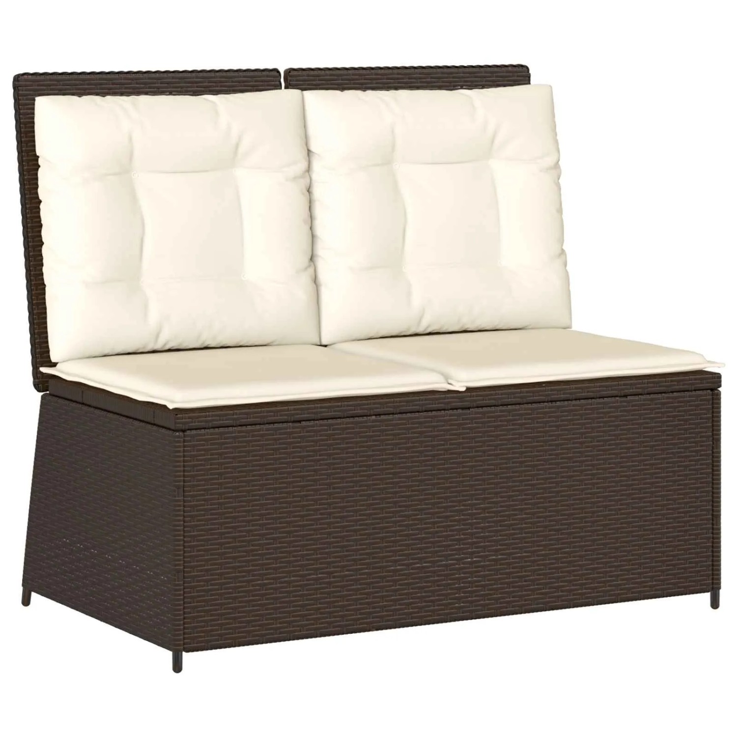Furnicato Reclining Gartenbank Poly Rattan Braun 110 X 67 X 95 Cm