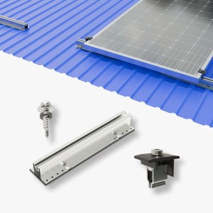 PVundSO Solarmodul-Halterung für 4 Module Befestigung Gartenhütte Trapezblech