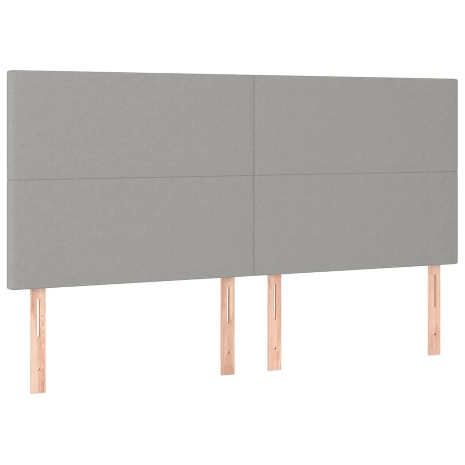 Hellgraues vidaXL Boxspringbett Kopfteil aus Stoff, 160x200 cm.