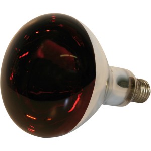 Kerbl Hartglas-Infrarotlampe, 150 W, für Geflügelzubehör. Rot leuchtende Wärmelampe.
