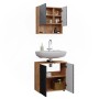 Vicco Badmöbel-Set Irma, 2-teilig, Eiche Goldkraft/Anthrazit mit Unterschrank (60cm) und Spiegelschrank.