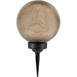 LED Solarkugel mit Erdspieß, Ø 20 cm, für Garten und Terrasse.