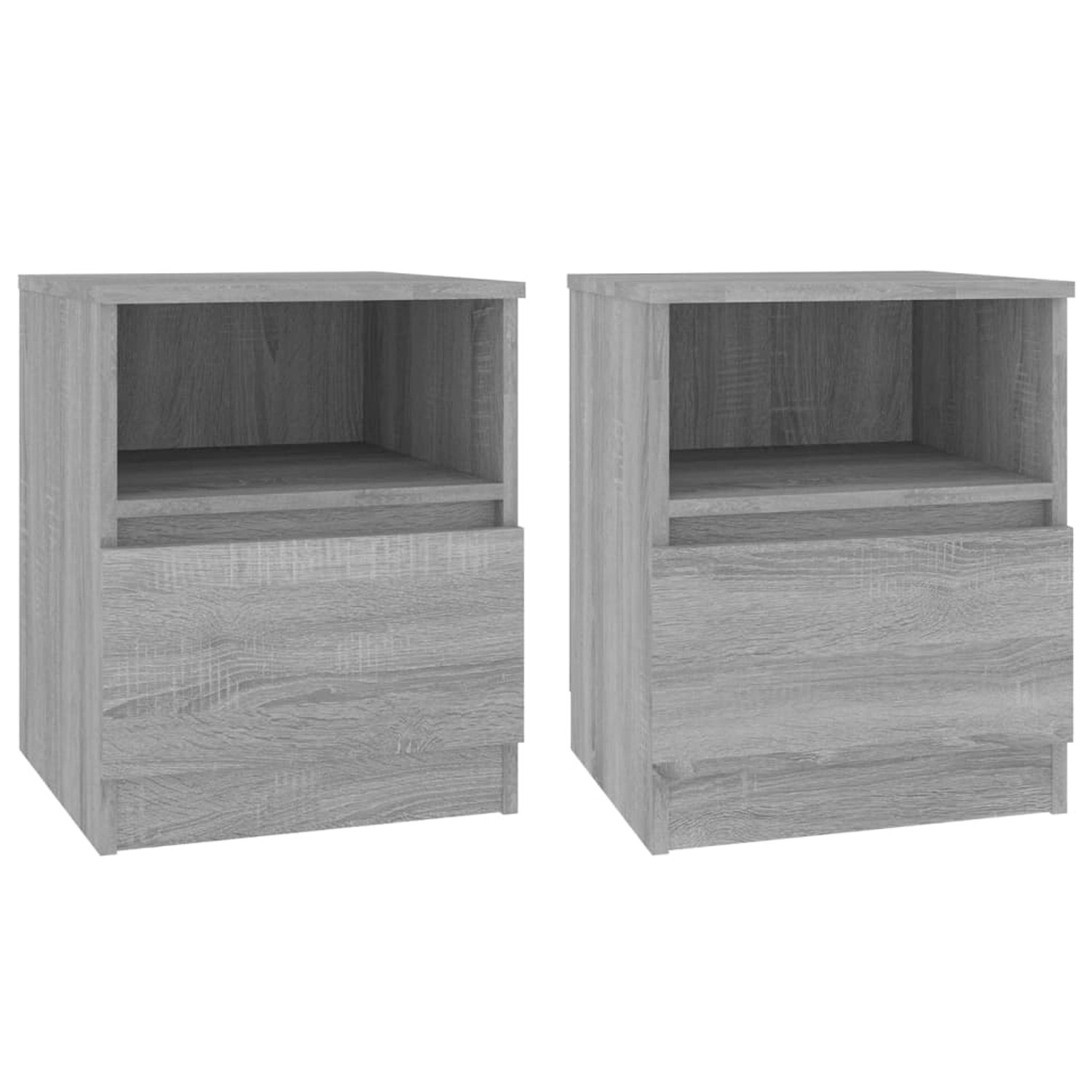 vidaXL Nachttische 2 Stk Grau Sonoma 40x40x50 cm Holzwerkstoff Modell 9