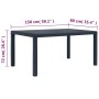 Anthrazitfarbener Gartentisch (150x90x72 cm) in Rattan-Optik von vidaXL.