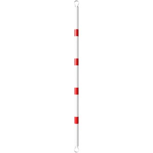 Schake Querrohr, 2000 mm, weiß mit roten Warnstreifen für Verkehrsschutzgittersysteme.