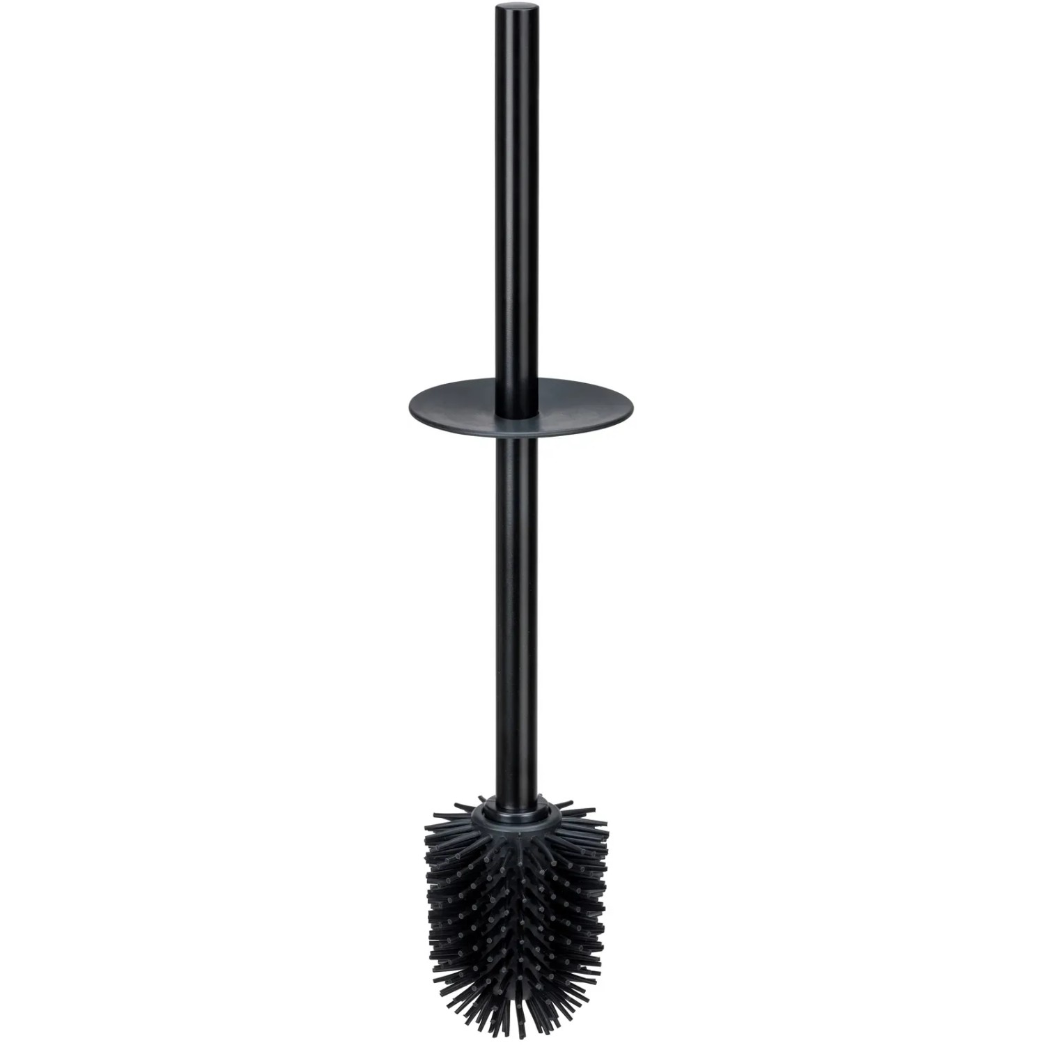 Schwarze Wenko WC-Garnitur Casoli mit Silikonbürste, Ø 9,1x40 cm. WC-Bürste für die Badreinigung.