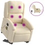 Elektrischer Massagesessel mit Aufstehhilfe in Creme mit Vibrationsmassage.
