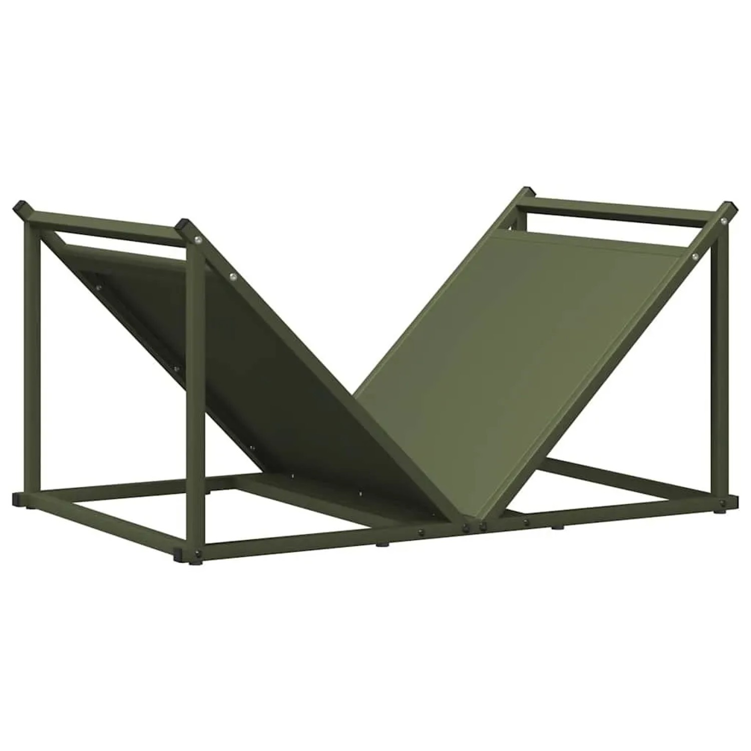 vidaXL Brennholzregal Olivgrün 70x43x34,5 cm Kaltgewalzter Stahl 864176