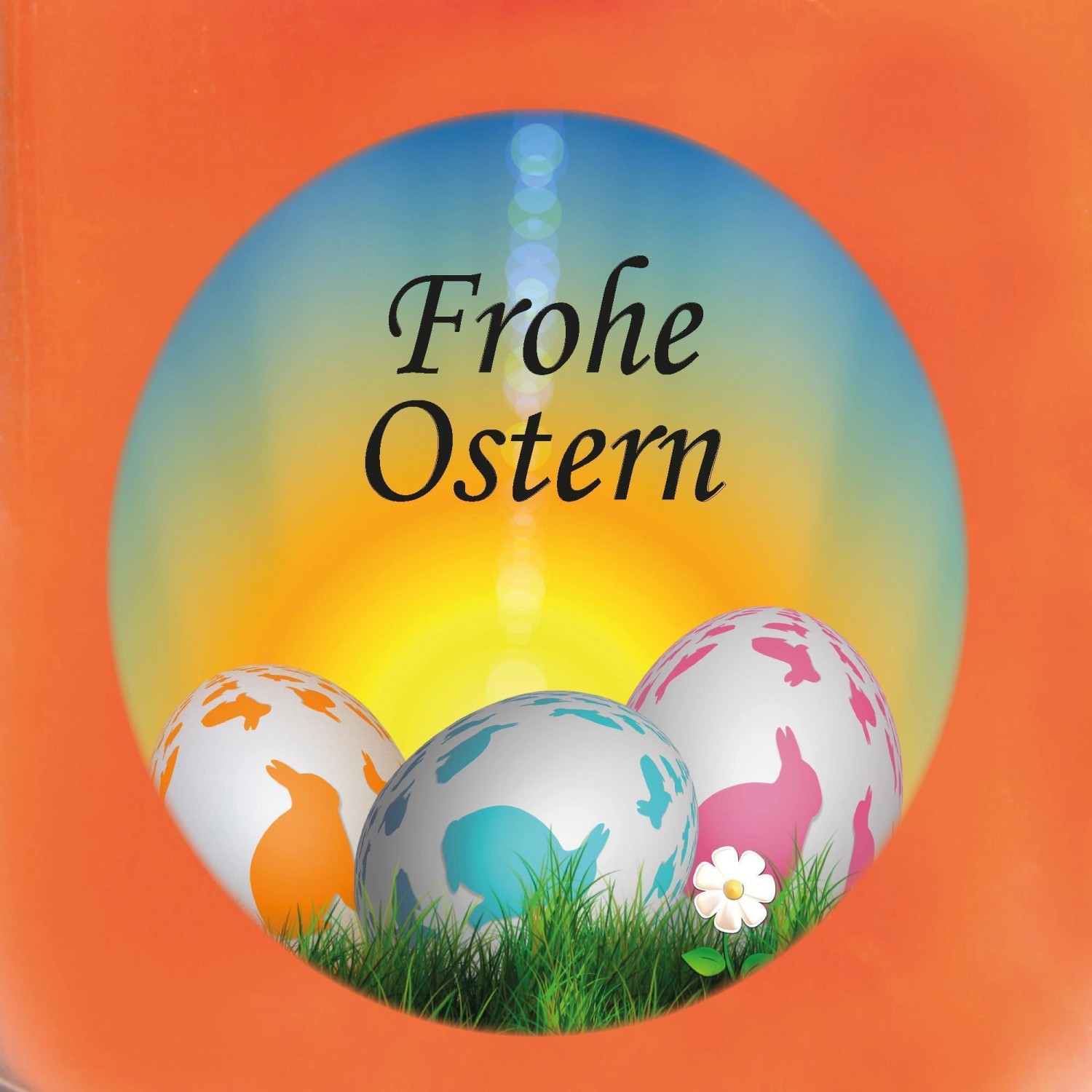 HS Candle Duftkerze Frohe Ostern mit Ostereiern und Honigmelonen-Duft.