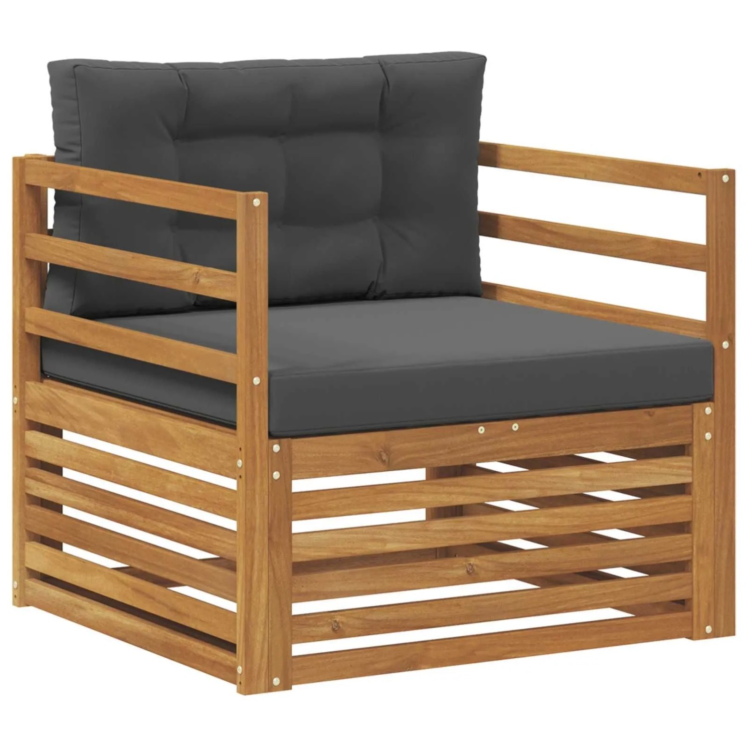 vidaXL Outdoor-Sofagarnitur Massives Akazienholz und Polyester Natur 3436377