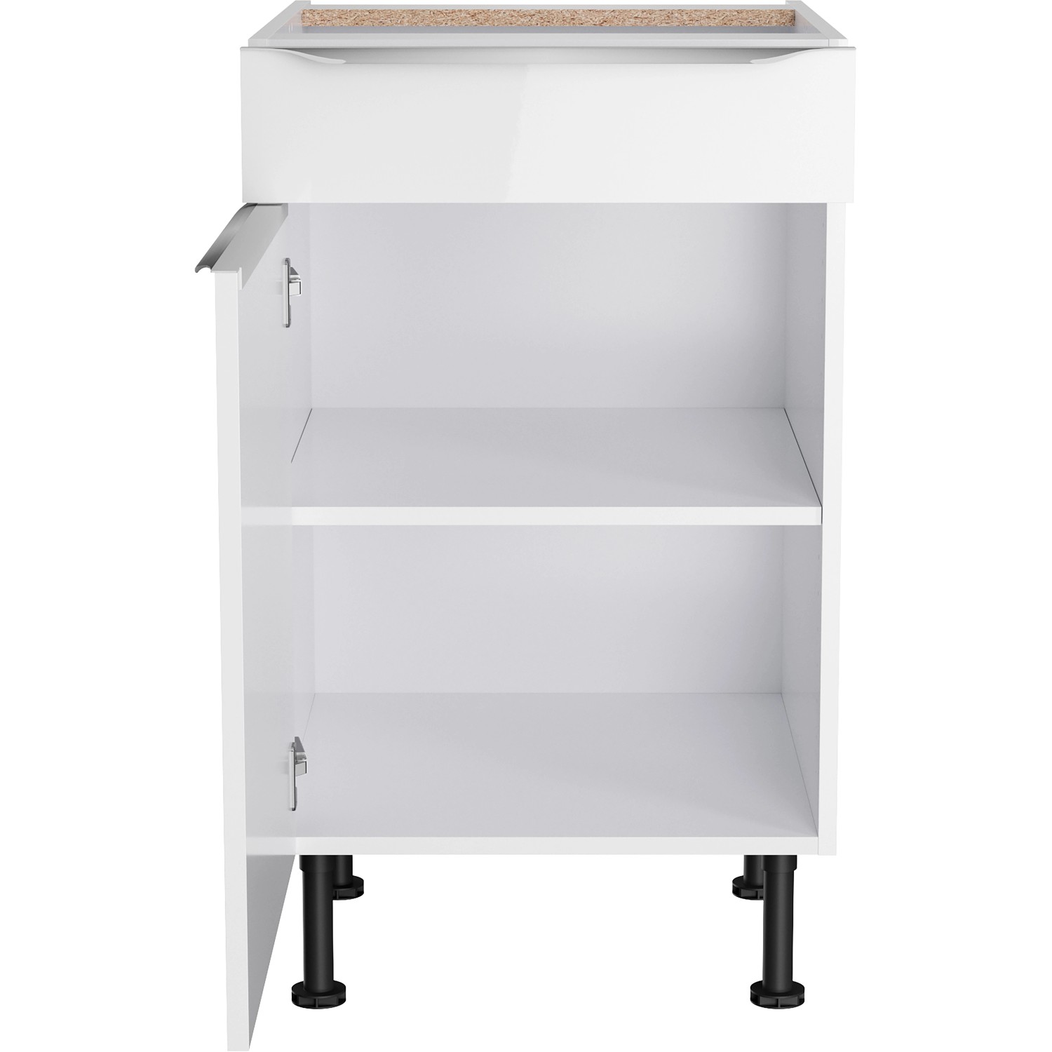 Optifit Unterschrank Arvid986, 50 cm breit, mit Schublade, Tür und Einlegeboden, in Weiß.