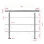 Duschparadies Geländer Edelstahl V2A 120 cm mit 3 Querstäben Komplettset_2