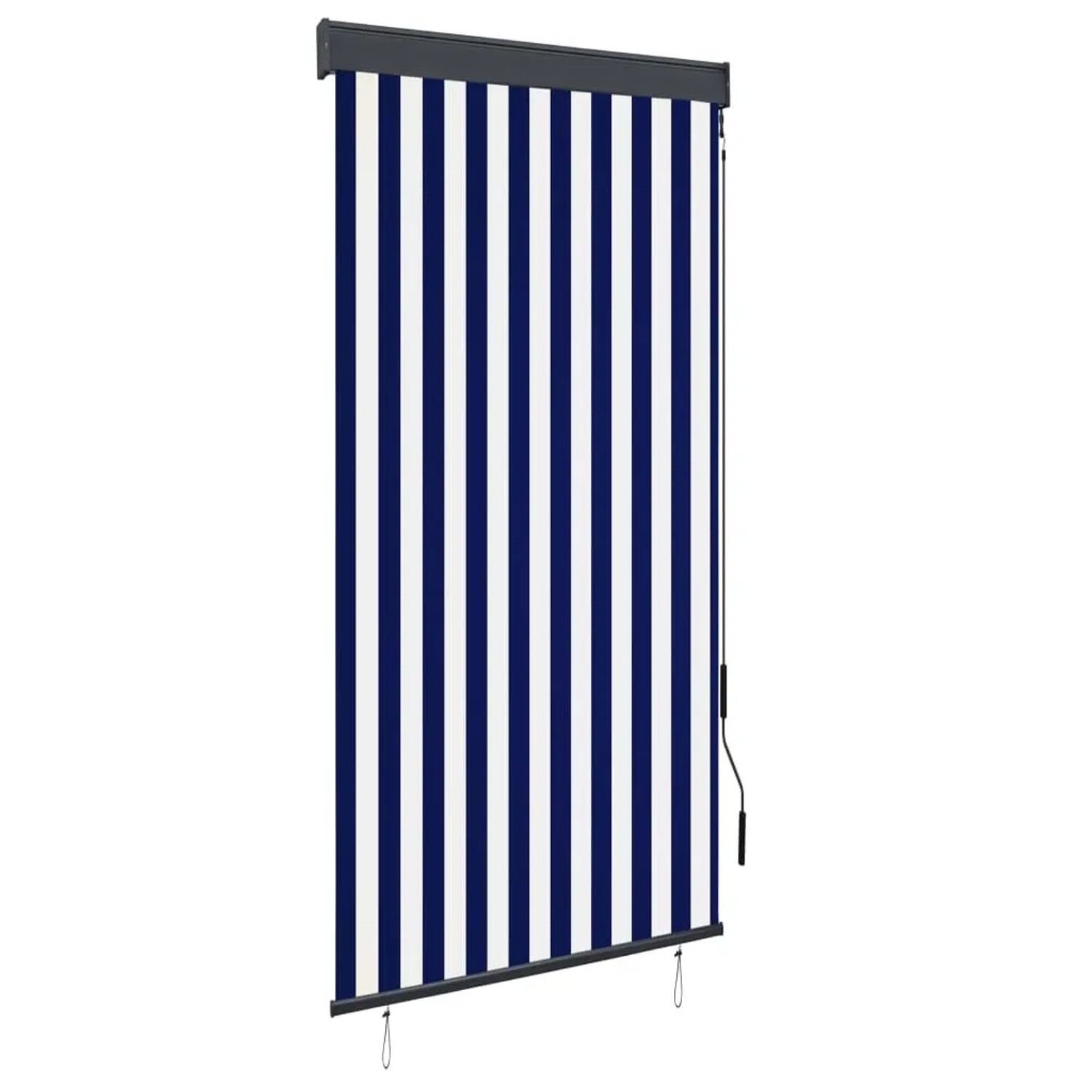 vidaXL Außenrollo, 100x250 cm, blau-weiß gestreift, für Balkon & Terrasse.