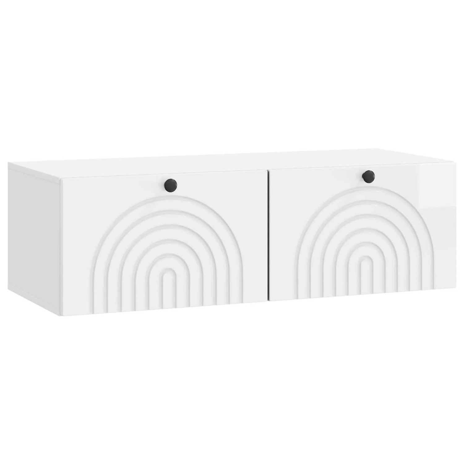 vidaXL Wandmontierter TV-Schrank Hochglanz Weiß 98 x 41 x 30 cm 898189