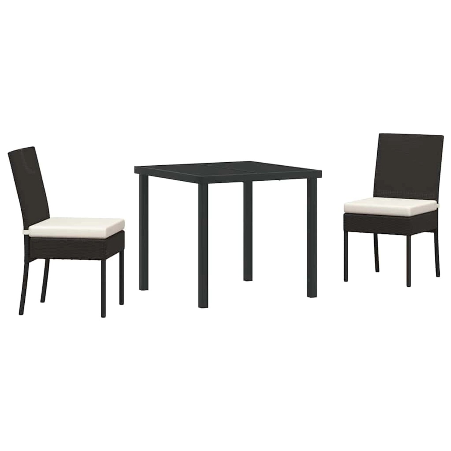 vidaXL Garten Essgruppe 3-Tlg Schwarz Poly Rattan 3379205 günstig online kaufen
