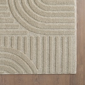 Beiger Ayyildiz Kurzflorteppich (80x250cm) mit skandinavischem 3D-Reliefmuster.