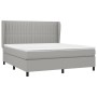 Hellgraues vidaXL Boxspringbett 180x200 cm mit Matratze und Stoffbezug.