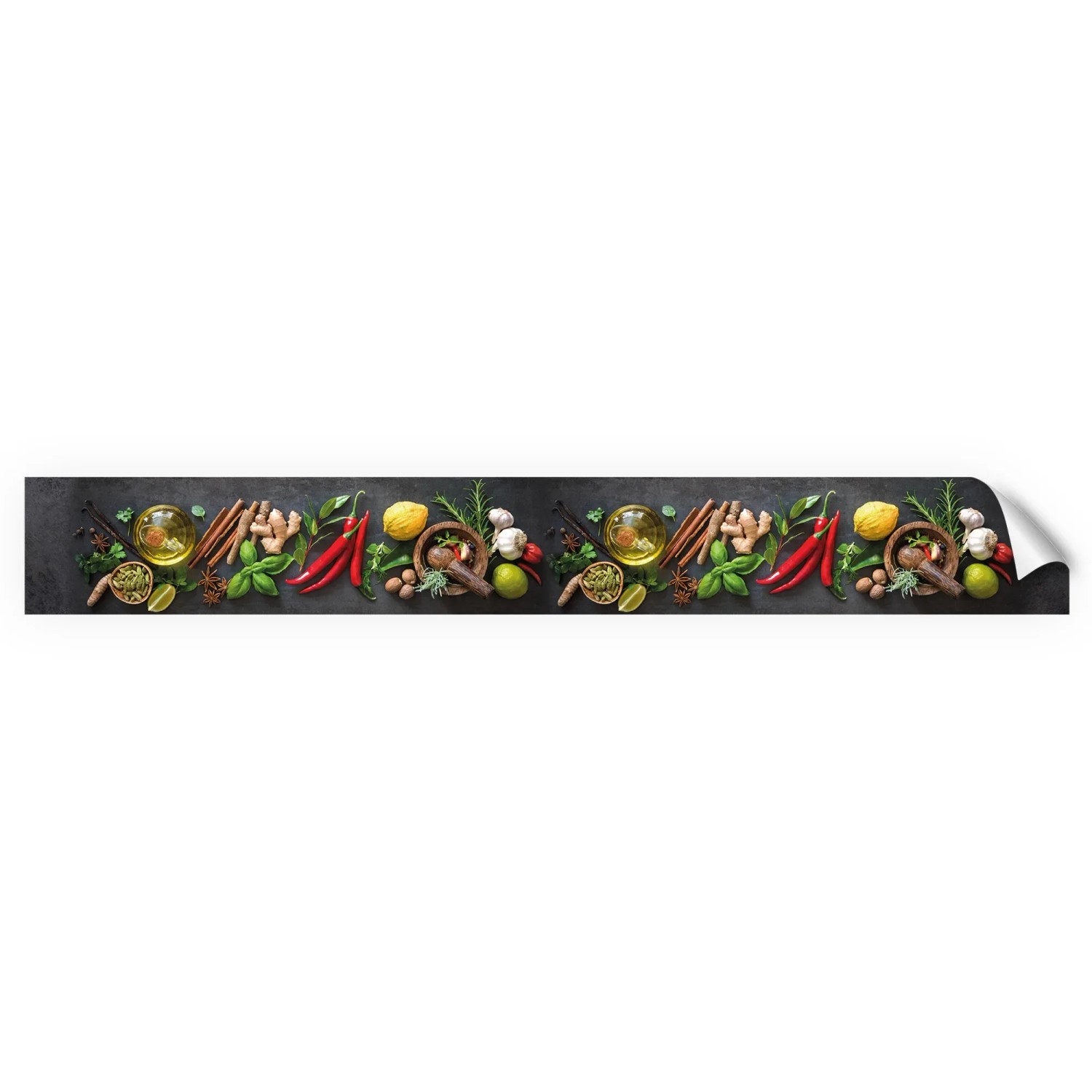 Myspotti Küchenrückwandfolie Fresh Spice Selbstklebend 450 cm x 60 cm