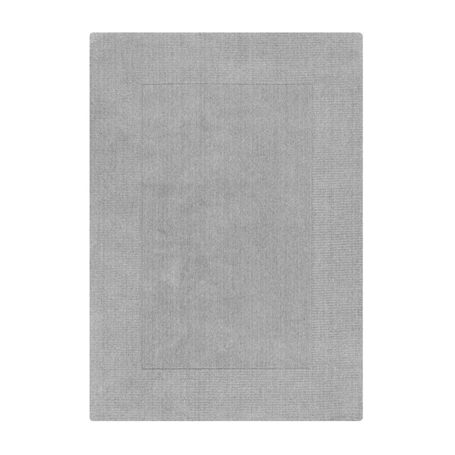 Flair Rugs Wollteppich Wool Border 120 cm x 170 cm Grau