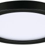 Schwarzes, rundes Paulmann LED-Einbaupanel Areo VariFit, 11,8 cm Durchmesser.