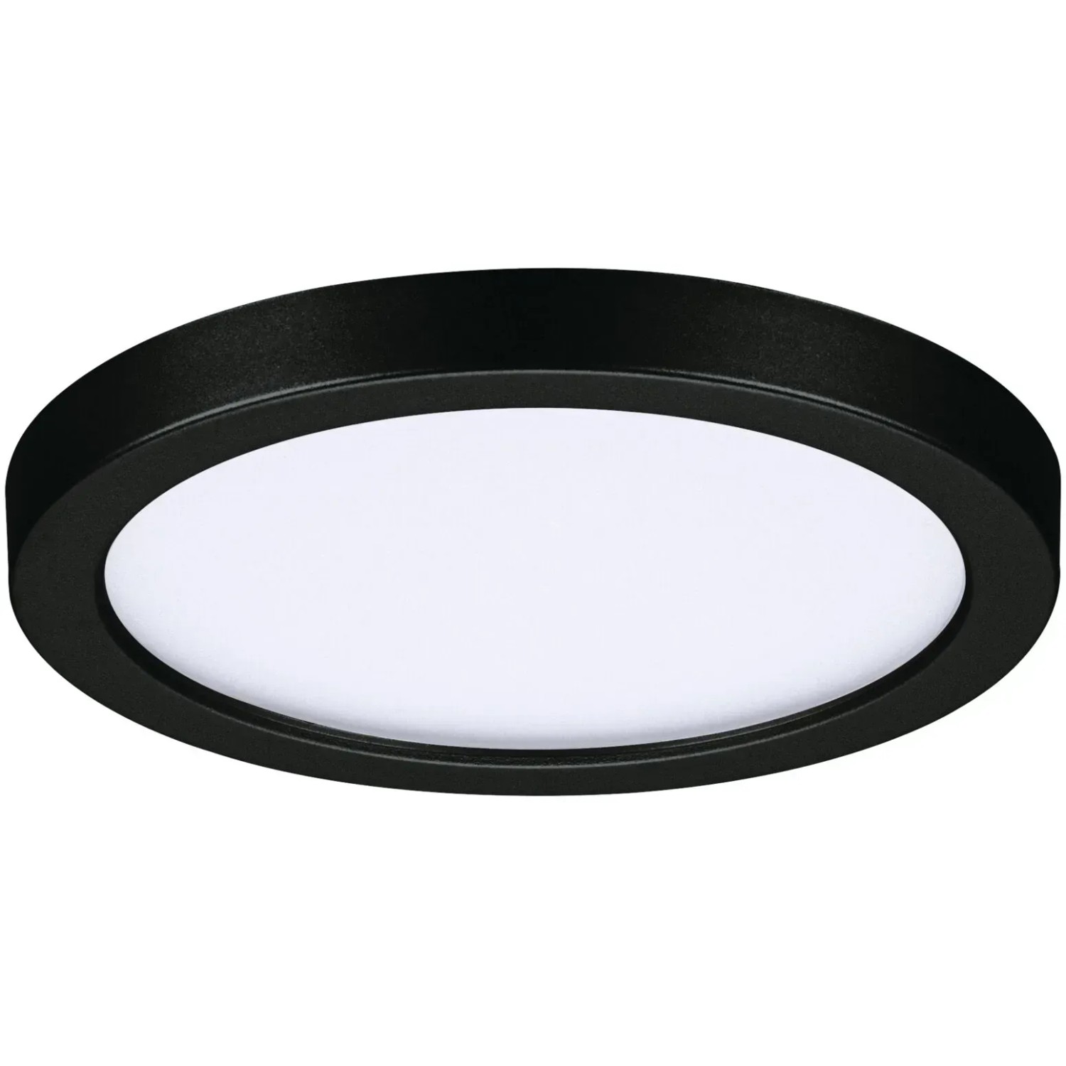 Schwarzes, rundes Paulmann LED-Einbaupanel Areo VariFit, 11,8 cm Durchmesser.