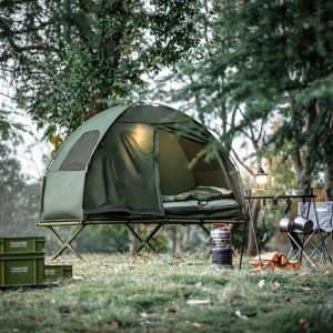 Grünes SoBuy 4in1 Feldbett-Zelt mit Campingliege für Outdoor-Abenteuer.