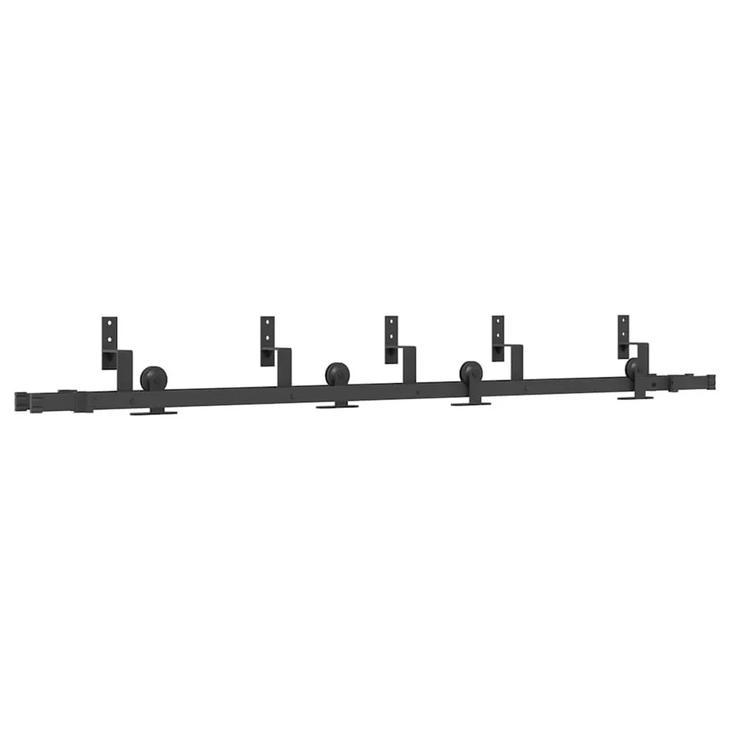 vidaXL Schiebetürbeschlag-Set 213,5 cm Stahl Schwarz 3295728