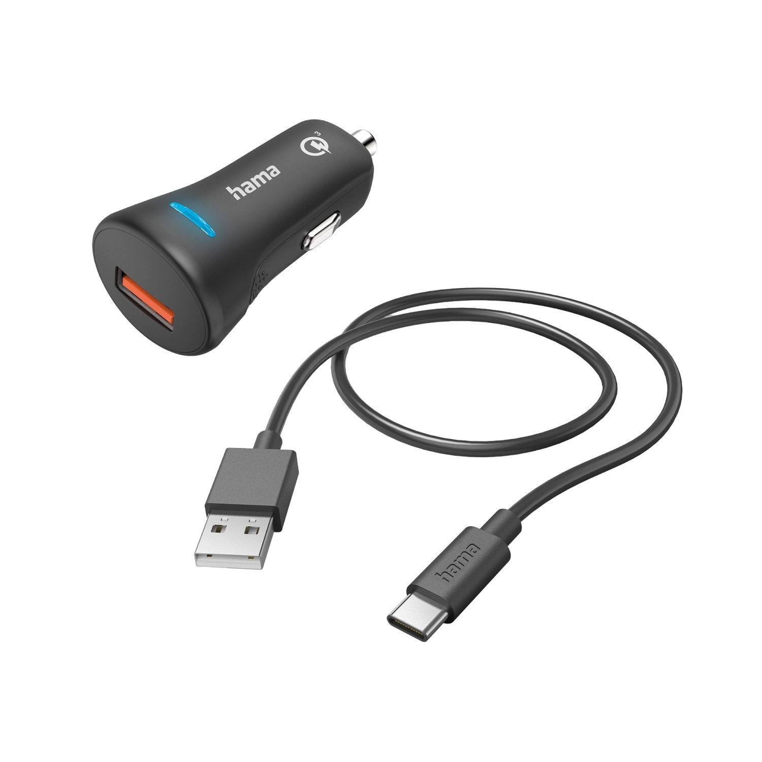 Hama Auto-Schnellladegerät mit Ladekabel USB-C 19,5 W 1,5 m Schwarz