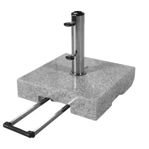 Doppler Sonnenschirmständer Trolley Granit 50 kg mit Rollen und Trolley-Griff.