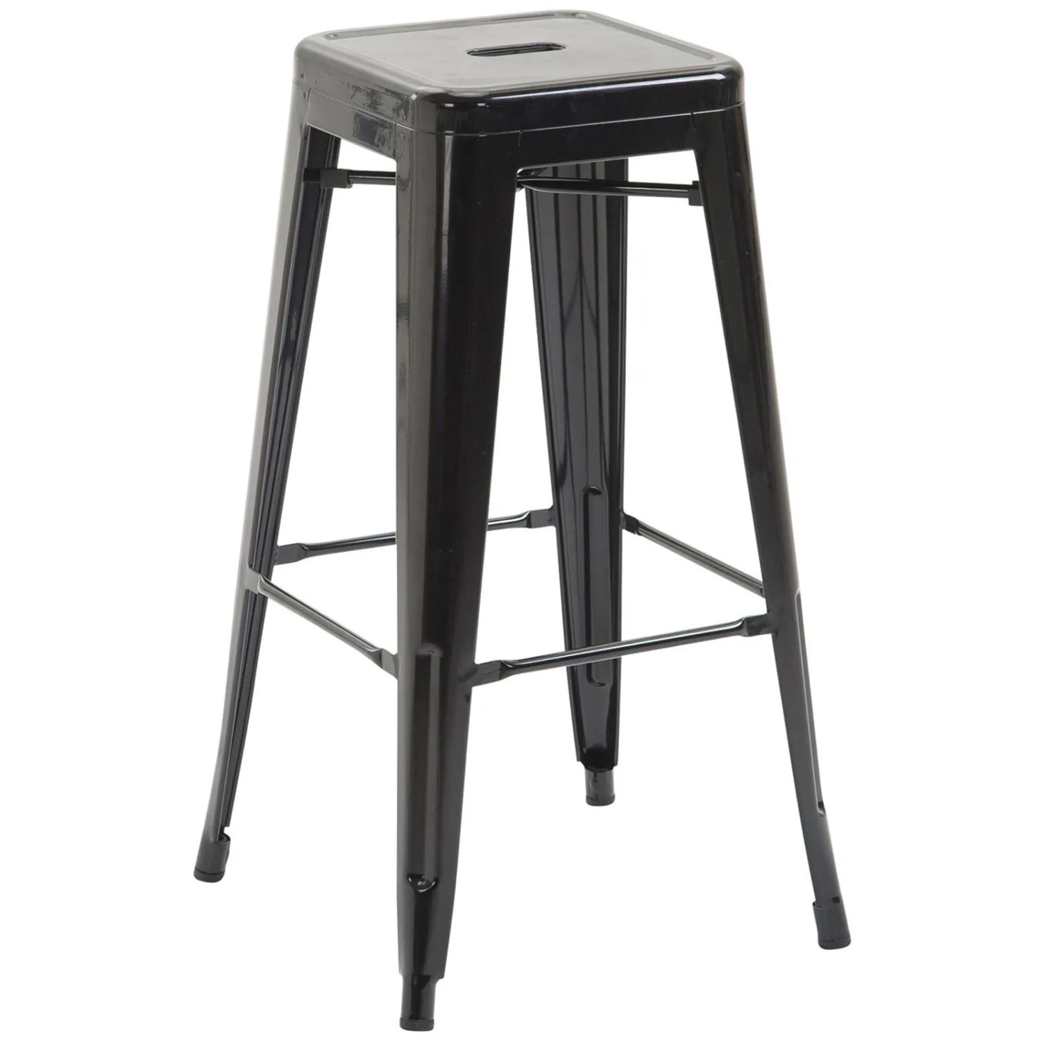 DELUKE Barhocker MILAN Schwarz Metall Barstuhl Ohne Lehne Tresenhocker Tresenstuhl