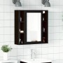 vidaXL Spiegelschrank in Schwarz Eiche (60x60cm) mit Ablagefächern für Badutensilien.