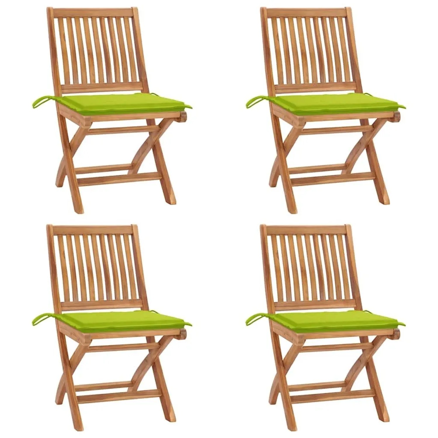 vidaXL Klappbare Gartenstühle mit Kissen 4 Stk Massivholz Teak 3072818 günstig online kaufen