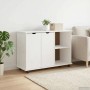 Weißer vidaXL Rollschrank aus Kiefernholz mit 2 Türen und Regalfächern. Wohnzimmerschrank auf Rollen.